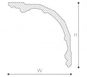 Dimensions of GENEVIA Z71 2.44M NMC Ceiling Coving | DecorMania UK